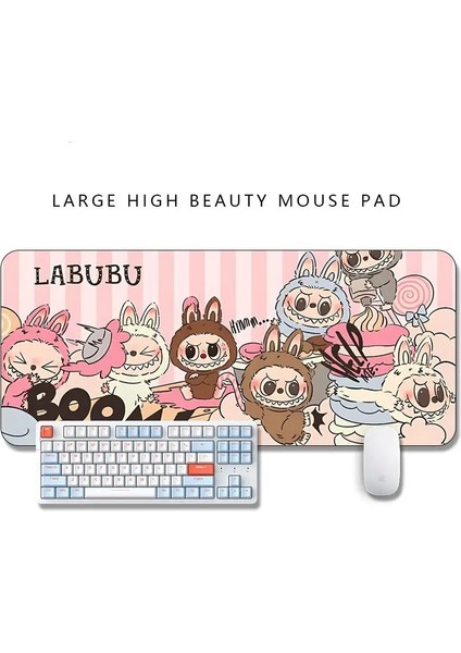 Labubu Büyük Su Geçirmez Öğrenci Yurt Ofisi Bilgisayar Klavye Mat Masa Mat Bilgisayar Aksesuarları Tablo Mat Doğum Günü Hediye Renk: E/beden: Lockedge 30X60X2MM (Yurt Dışından)