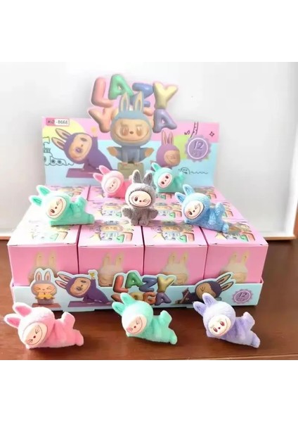 Yoga Labubu Şanslı Çanta Serisi Mini Flokit Sevimli Bebek Dıy Kolye Kawaii Aksesuarlar Masaüstü Dekorasyon Oyuncakları Çocuk Hediye Saklığı: A/boyut: 1 Adet (Yurt Dışından)