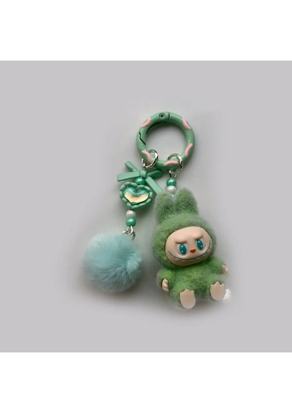 Kawaii Mini Labubu Anahtarlık Vinil Sevimli Tahıl Şanslı Çanta Oyuncak Yürüyüş Çantası Noel Serisi Mobil Kolye Sevimli Peluş Kolye Renk: A2 (Yurt Dışından)