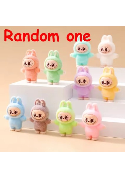 Labubu Serisi Mini Flocking Exquisit Sevimli Bebek Hediyesi Diy Kolye Aksesuarları Dekorasyon Yüksek Kalite Entegre Bebek Oyuncakları Hediye Saklığı: Sıralanmamış Seçim 1 Pcs (Yurt Dışından)