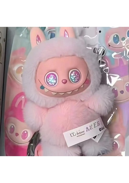Karikatür Şanslı Çanta Labubu 3.0 Versiyon Ön Yüksek Enerji Tutkal-Elastik Bebek Kolye Kalp Hareketli Macaron Bebek Doğum Günü Hediyesi: Onay E/boyut: 17-20CM (Yurt Dışından)