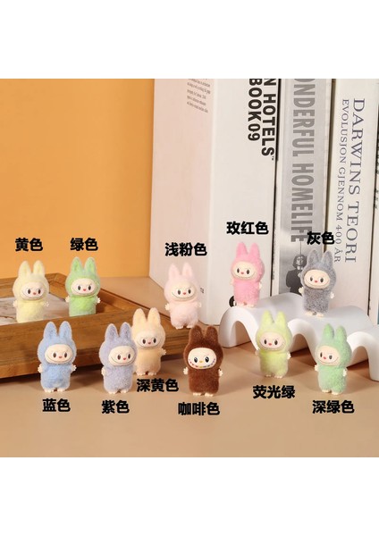 10PCS Mini Sevimli Labubu Bebek Flock Vinil Kawaii Bebek Kolye Aksesuarlar Süs Masaüstü Dekorasyon Oyuncak Çocukları Topla Hediye Color: 3.5 Kahve Rengi (Yurt Dışından)