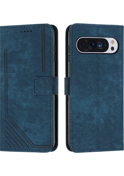 Google Pixel 9/pixel 9 Pro Kılıf Çizgileri Deri Cilt Dokunuşlu Telefon Kılıfı Standı Fonksiyonu (Yurt Dışından)