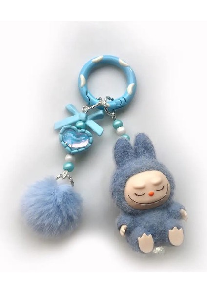 Kawaii Mini Labubu Anahtarlık Vinil Sevimli Tahıl Şanslı Çantasu Oyuncak Yürüyüş Bag Noel Serisi Mobil Kolye Sevimli Peluş Kolye Renk: A3 (Yurt Dışından)