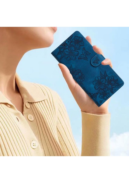 Google Pixel 9 Kılıfı Kelebek Çiçek Tasarım Cilt Dokunuşlu Deri Cüzdan Telefon Kılıfı (Yurt Dışından)