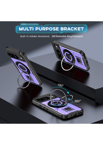 Google Pixel 9/google Pixel 9 Pro Kılıf Tpu+Pc Kickstand Telefon Kılıfı Silikon Parmak Kayışı ile (Yurt Dışından)