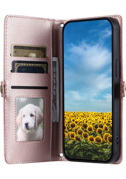 Google Pixel 9 Pro/pixel 9 Deri Kılıf Cüzdan Standı Telefon Kılıfı Kayışlı (Yurt Dışından)