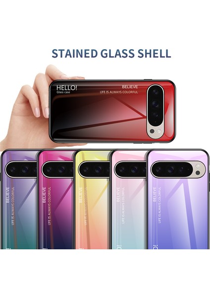 Google Pixel 9 Pro/9 Kılıf Çizilmez Temperli Cam + Pc+Tpu Telefon Kılıfı (Yurt Dışından)