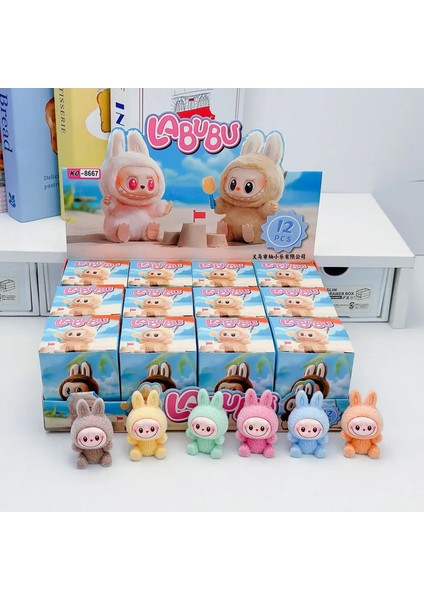Yoga Labubu Şanslı Çanta Serisi Mini Flokit Sevimli Bebek Hediyesi Diy Kolye Kawaii Aksesuarlar Dekorasyon Kawaii Toys Hediye Renk: A-/boyut: Unordered SELECTION4PCS (Yurt Dışından)