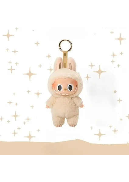 Labubu Kalp Hareket Eden Macaron Mokoko Anime Figürleri Tahmin Tag Asma Kolye Hediye Labubu Için Sevimli Monsters Bebek Şanslı Çantasu Renk: Beige1 (Yurt Dışından)