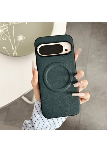 Google Pixel 9 Pro/pixel 9 Kılıfı Magsafe Pu + Tpu Telefon Arka Kapağı ile Uyumlu (Yurt Dışından)