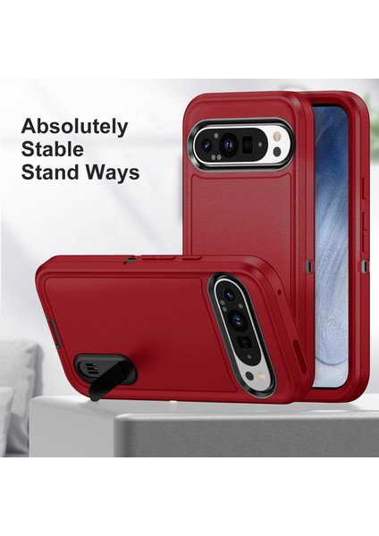 Google Pixel 9 Pro/pixel 9 Kılıf Kickstand Telefon Kılıfı Pc+Silikon+Eva 3'ü 1 Arada Tasarım (Yurt Dışından)