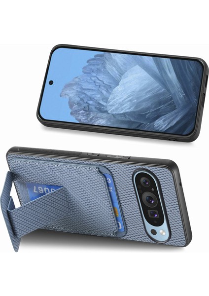 Google Pixel 9/pixel 9 Pro Kılıf Kart Tutucu Karbon Fiber Doku Deri Kaplamalı Tpu Telefon Kılıfı (Yurt Dışından)