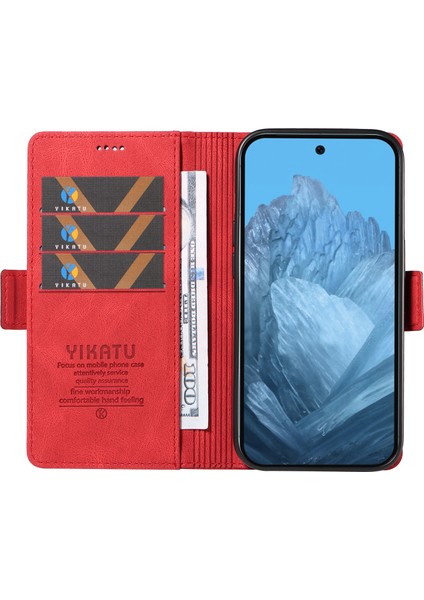 Google Pixel 9/ Pixel 9 Pro Darbeye Dayanıklı Kılıf Cilt Dokunuşlu Deri Telefon Kılıfı (Yurt Dışından)