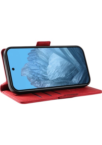 Google Pixel 9/ Pixel 9 Pro Darbeye Dayanıklı Kılıf Cilt Dokunuşlu Deri Telefon Kılıfı (Yurt Dışından)
