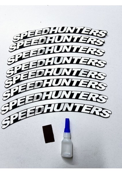 8 Adet Speed Hunters Lastik Yazısıı Motosiklet ve Otomobil Speedhunter Lastik Yazısı Sticker Arma