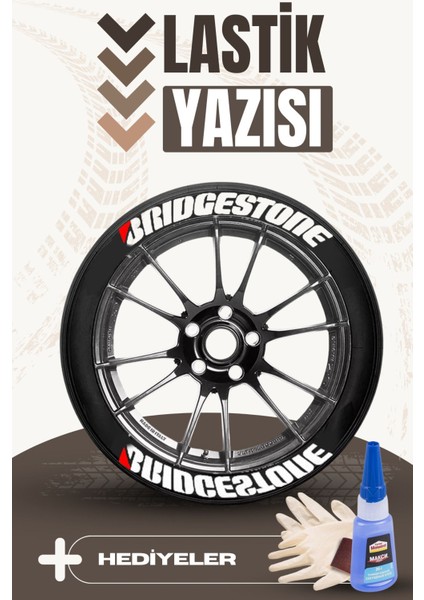 Motosiklet ve Otomobil Lastik Yazısı Sticker Arma 8 Adet