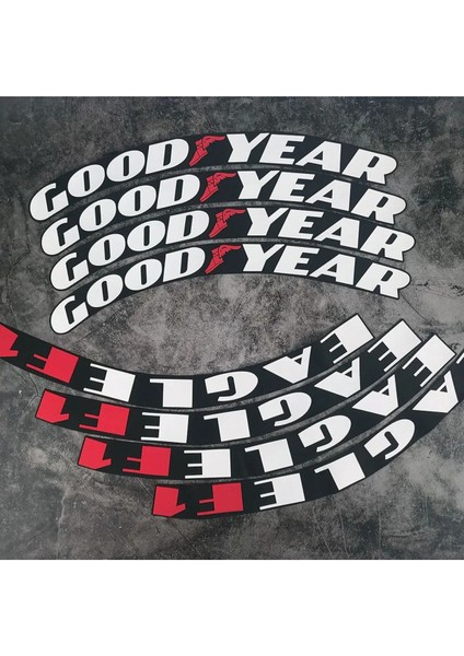 Lastik Yazısı / Araba Lastik Yazısı / Tire Text Good Year Eagle 8 Li Set Yapıştırıcı