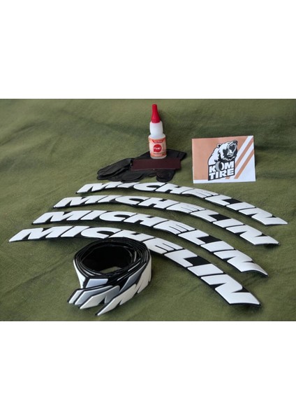 Michelin Motorsiklet ve Otomobil Araç Lastik Yazısı 2.5 cm 8 Adet Yapıştırıcı Arma Sticker