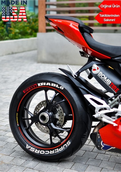 Motosiklet Aksesuarları Lastik Yazısı Pirelli Diablo Supurcorsa 4 Adet 2.5 cm (Made In Usa) ®