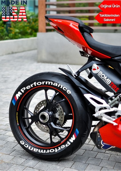 Motorsiklet Lastik Yazısı M Performance Sticker 2.5 cm 4 Adet (Made In Usa) ® Orijinal Ürün