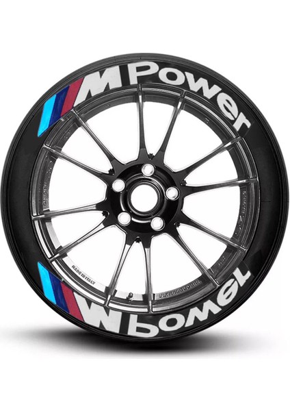 Mpower Yazılı Beyaz Şeritli Motosiklet ve Otomobil Lastik Yazısı Sticker Yapıştırma fiyatları