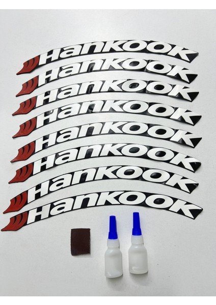 8 Adet Hankook Lastik Yazısı Motosiklet ve Otomobil Hankook Lastik Yazısı Sticker