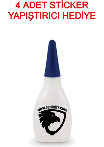 Stancenation Motosiklet ve Otomobil Lastik Yazısı Sticker 4 Adet 2.5 cm Bombtire®