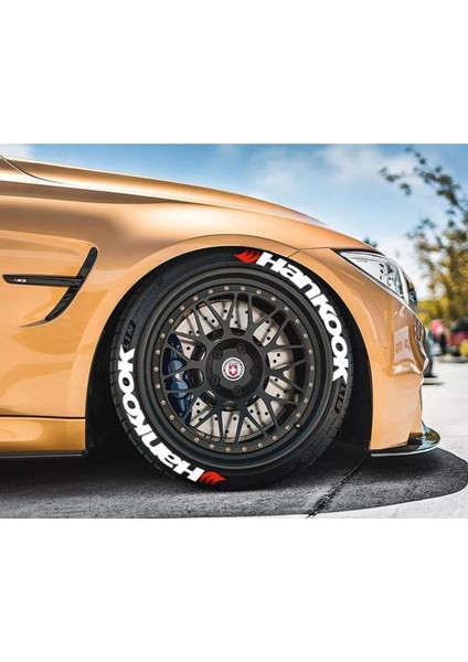Hankook Beyaz Lastik Yazısı 2.5 cm Motor&araçlar Için 4 Adet Lastik Sticker ®