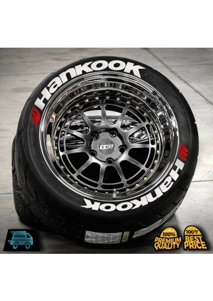 Hankook Beyaz Lastik Yazısı 2.5 cm Motor&araçlar Için 4 Adet Lastik Sticker ®