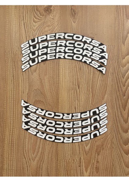 Supercorsa Lastik Yazısı Motosiklet Sticker Arma 4 Adet 1.9 cm Kabartma Yazı