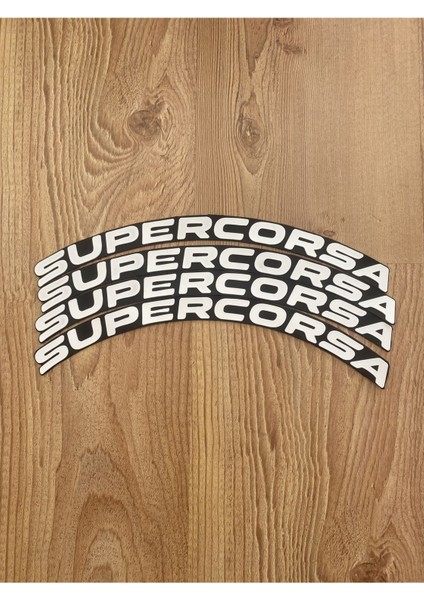 Supercorsa Lastik Yazısı Motosiklet Sticker Arma 4 Adet 1.9 cm Kabartma Yazı