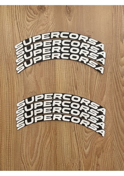 Supercorsa Lastik Yazısı Motosiklet Sticker Arma 4 Adet 1.9 cm Kabartma Yazı