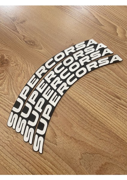Supercorsa Lastik Yazısı Motosiklet Sticker Arma 4 Adet 1.9 cm Kabartma Yazı