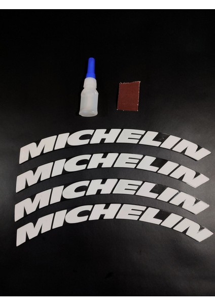 Michelin 4 Adet Lastik Yazısı Motosiklet ve Otomobil Michelin Lastik Yazısı Sticker + Yapıştırıcı