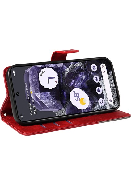 Google Pixel 9 Pro Kılıfı Geometrik Çizgi Cüzdan Deri Telefon Kılıfı (Yurt Dışından)