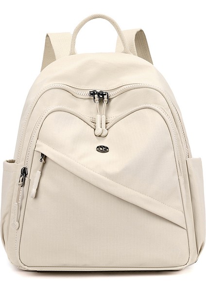 Büyük Kapasiteli Çift Fermuarlı Moda Eğlence Düz Renk Kadın Sırt Çantası Seyahat Çantası (Yurt Dışından)