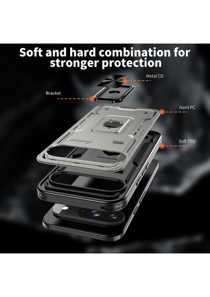 Google Pixel 9/ Pixel 9 Pro Kılıf Halka Destekli Düşmeye Karşı Pc + Tpu Telefon Kılıfı (Yurt Dışından)
