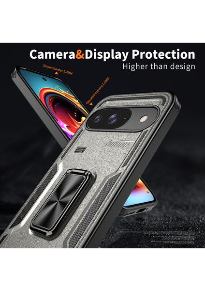 Google Pixel 9/ Pixel 9 Pro Kılıf Halka Destekli Düşmeye Karşı Pc + Tpu Telefon Kılıfı (Yurt Dışından)