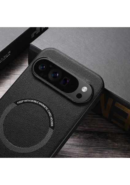 Google Pixel 9/pixel 9 Pro Kılıf Pu Deri+Tpu Arka Kapak Magsafe Kablosuz Şarj ile Uyumlu (Yurt Dışından)