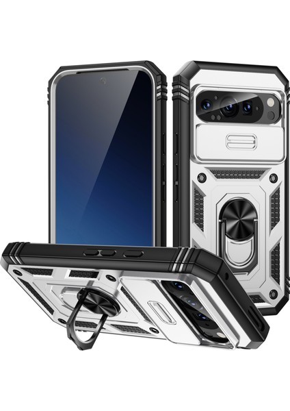 Google Pixel 9/pixel 9 Pro Kılıfı Camshield Döner Ayaklı Tpu+Pc Telefon Kılıfı (Yurt Dışından)