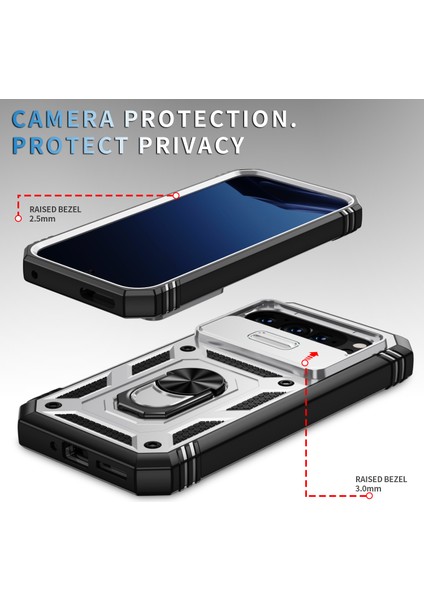 Google Pixel 9/pixel 9 Pro Kılıfı Camshield Döner Ayaklı Tpu+Pc Telefon Kılıfı (Yurt Dışından)