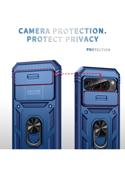 Google Pixel 9/pixel 9 Pro Kılıfı Camshield Döner Ayaklı Tpu+Pc Telefon Kılıfı (Yurt Dışından) modelleri