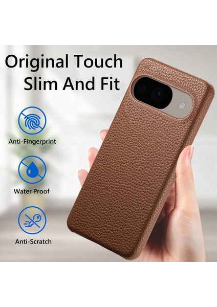 Google Pixel 9 Pro/pixel 9 Arka Kılıf Litchi Doku Pu Deri Pc Sert Kapak (Yurt Dışından)