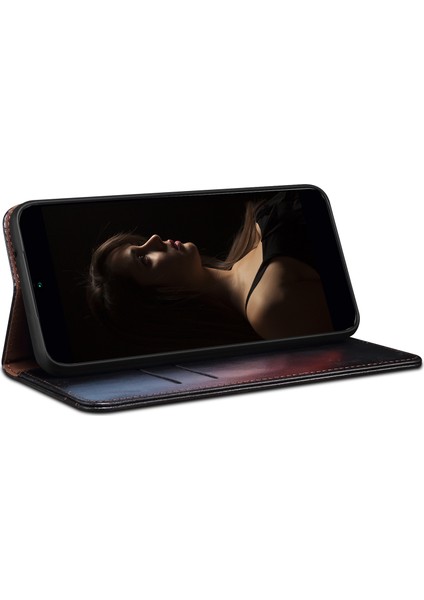 Google Pixel 9 Pro/pixel 9 Kılıfı Crazy Horse Dokulu Mumlu Deri Cüzdan Standı Kapağı (Yurt Dışından)