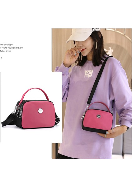 Bayan Omuz Çantası Crossbody Naylon Günlük Çanta Çanta Tote Küçük Kare Çanta (Yurt Dışından)