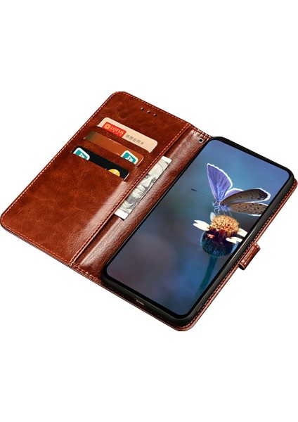 Google Pixel 9/ Pixel 9 Pro Stand Kılıf Crazy Horse Doku Deri Telefon Kılıfı (Yurt Dışından)