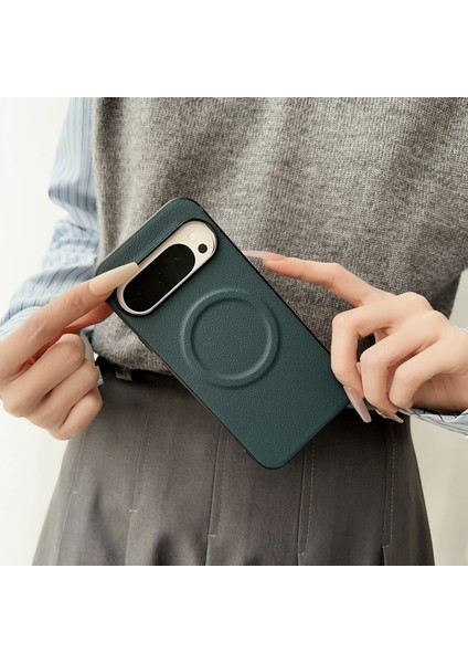 Google Pixel 9 Pro/pixel 9 Kılıfı Magsafe Pu + Tpu Telefon Arka Kapağı ile Uyumlu (Yurt Dışından)