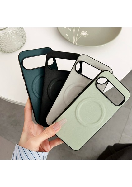 Google Pixel 9 Pro/pixel 9 Kılıfı Magsafe Pu + Tpu Telefon Arka Kapağı ile Uyumlu (Yurt Dışından)