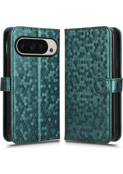 Google Pixel 9 Pro/pixel 9 Cüzdan Kılıf Nokta Desenli Baskı Pu Deri Telefon Kılıfı (Yurt Dışından)